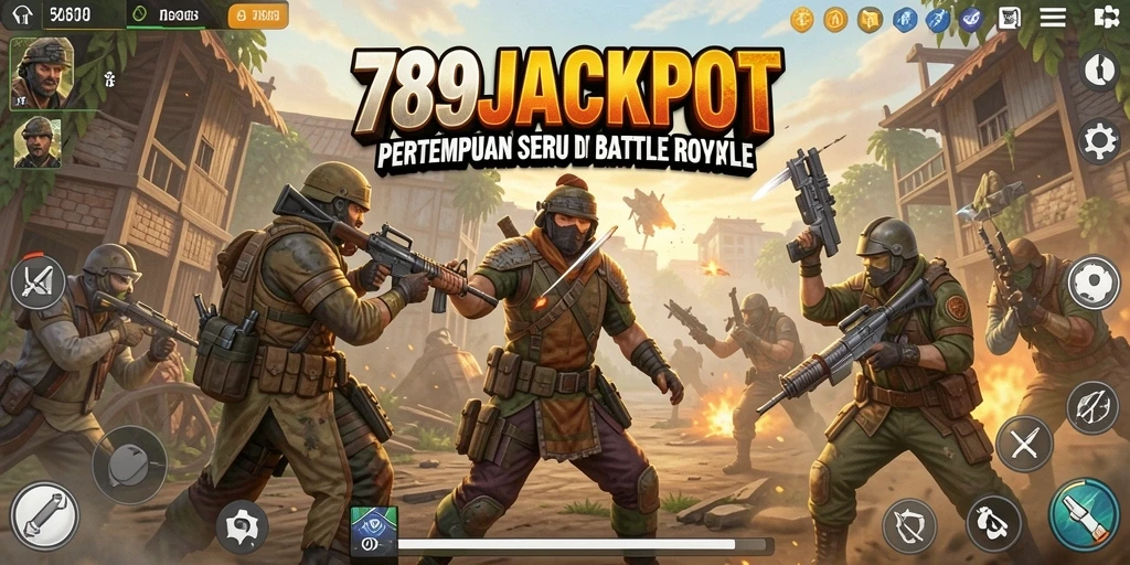 Gameplay intens dalam 789JACKPOT yang penuh aksi Battle Royale.