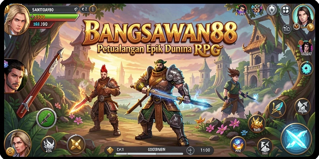Tampilan gameplay epik di dunia RPG BANGSAWAN88.