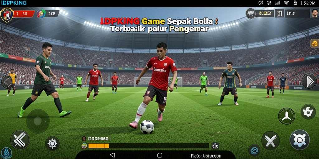 Screenshot gameplay <strong>IDPKING</strong> yang menunjukkan aksi sepak bola yang seru.