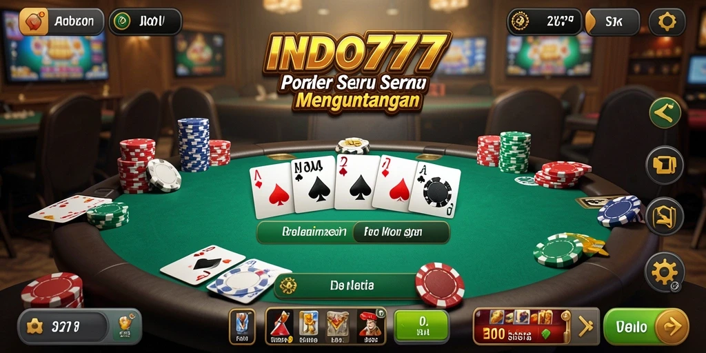 Screenshot gameplay INDO777 yang menunjukkan suasana permainan poker.