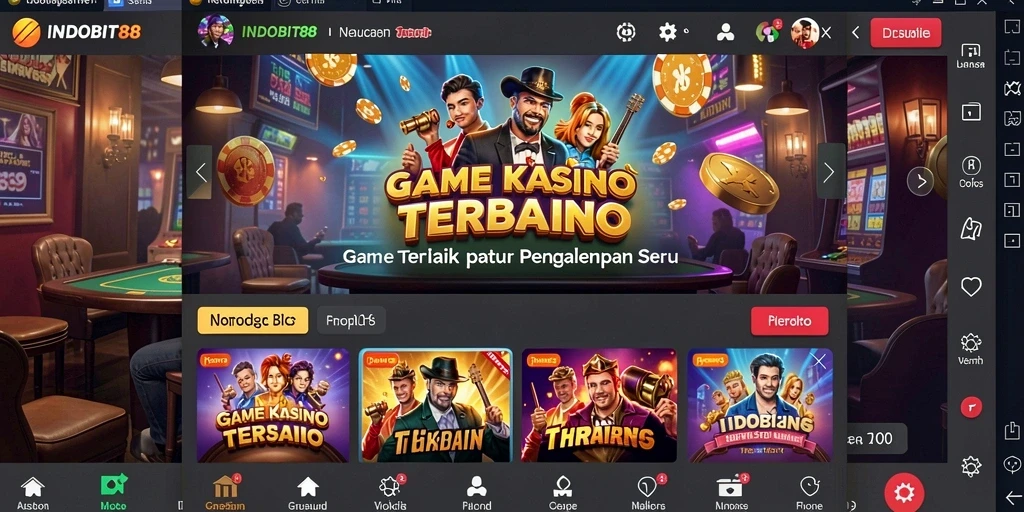 Tampilan menarik dari permainan kasino di INDOBIT88